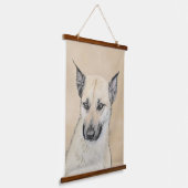 Chinook (Ohrspitze) Malerei - Original Hundkunst Wandteppich Mit Holzrahmen (Gewinkelt)