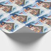 Chinook Rustic Log Cabin Christmas Art Geschenkpapier (Ecke)