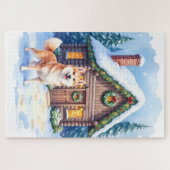 Chinook Rustic Log Cabin Christmas Art Puzzle (Horizontal)