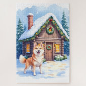 Chinook Rustic Log Cabin Christmas Art Puzzle (Vertikal)