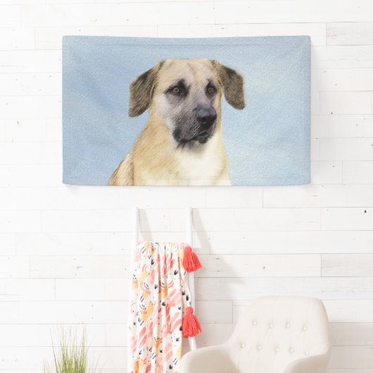 Chinook (Tropfohren) Gemälde - Original Hundkunst Banner (Insitu)