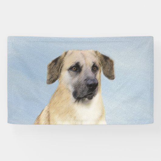 Chinook (Tropfohren) Gemälde - Original Hundkunst Banner (Horizontal)