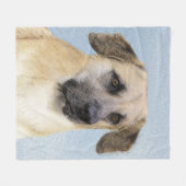 Chinook (Tropfohren) Gemälde - Original Hundkunst Fleecedecke (Vorderseite (Horizontal))