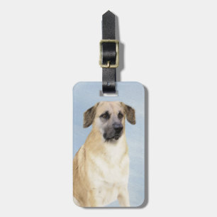 Chinook (Tropfohren) Gemälde - Original Hundkunst Gepäckanhänger