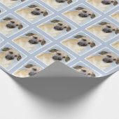 Chinook (Tropfohren) Gemälde - Original Hundkunst Geschenkpapier (Ecke)