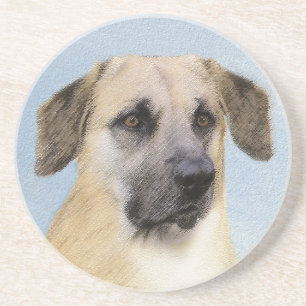 Chinook (Tropfohren) Gemälde - Original Hundkunst Getränkeuntersetzer