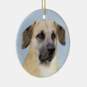 Chinook (Tropfohren) Gemälde - Original Hundkunst Keramik Ornament (Rechts)