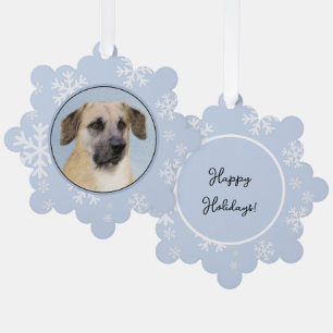 Chinook (Tropfohren) Gemälde - Original Hundkunst Ornament Karte