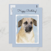 Chinook (Tropfohren) Gemälde - Original Hundkunst Postkarte (Vorne/Hinten)