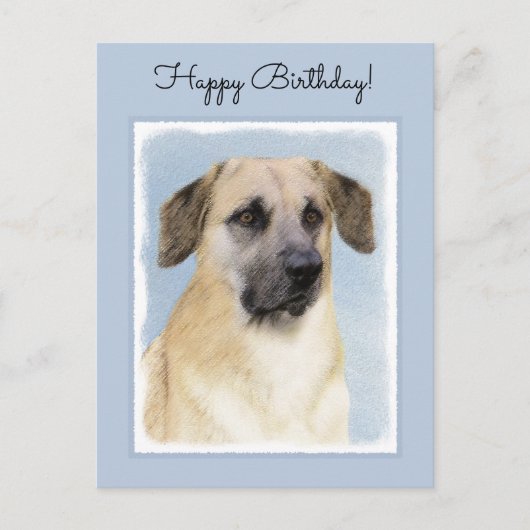 Chinook (Tropfohren) Gemälde - Original Hundkunst Postkarte (Vorderseite)