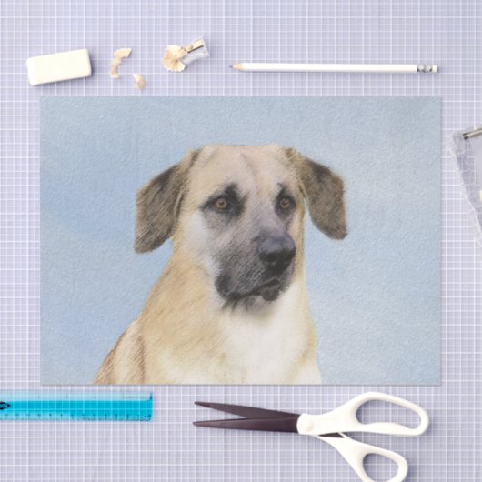 Chinook (Tropfohren) Gemälde - Original Hundkunst Seidenpapier (Handwerk)