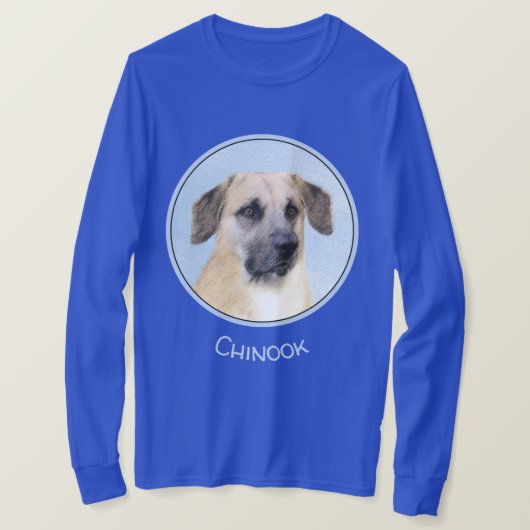 Chinook (Tropfohren) Gemälde - Original Hundkunst T-Shirt (Design vorne)