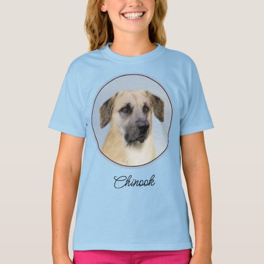 Chinook (Tropfohren) Gemälde - Original Hundkunst T-Shirt (Vorderseite)