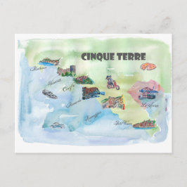 Chinque Terre Italy Vintage Travel Poster Karte