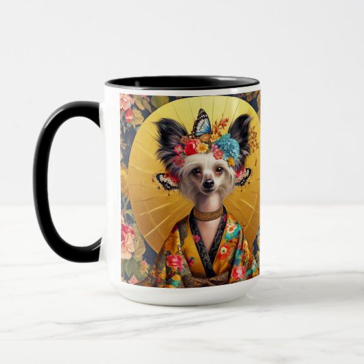 Chinsese Crested Hund Art Tasse (Links)