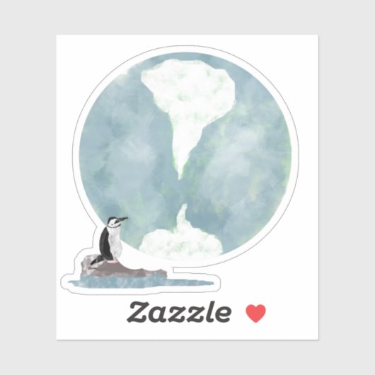 Chinstrap Pinguin Dreams of Icy Earth Aufkleber (Blatt)