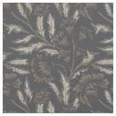 Chintz-Blumenmuster Schwarz Monochrom Stoff (Nahaufnahme)