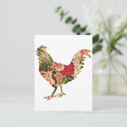 Chintz Chicken Postkarte (Stehend Vorderseite)