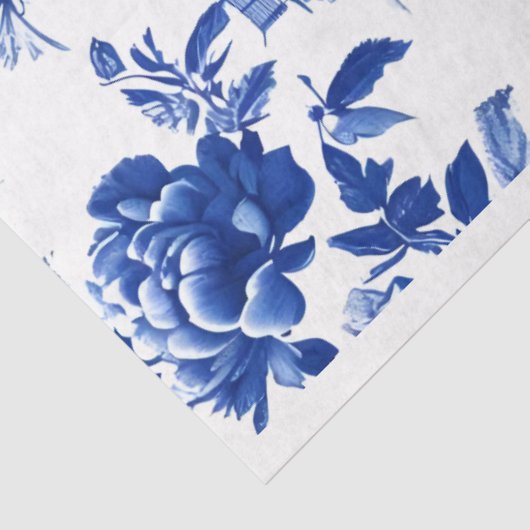 Chintz Chinoiserie Flow Blue Decoupage Papier. Seidenpapier (Ausschnitt)