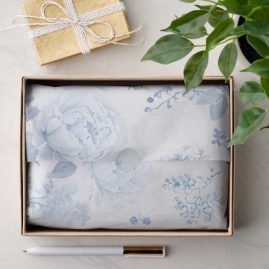 Chintz Chinoiserie Light Blue Decoupage Papier. Seidenpapier (Geschenk)