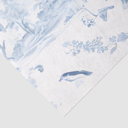 Chintz Chinoiserie Light Blue Decoupage Papier. Seidenpapier (Ausschnitt)