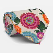 Chintz Meadow Blumenkunst-Muster Krawatte (Gerollt)