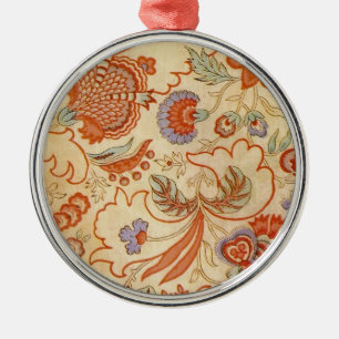 Chintz Paisley Antik Blumenmuster Silbernes Ornament