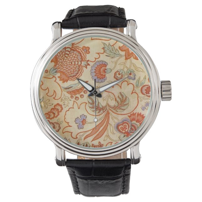 Chintz Paisley Antike Muster Armbanduhr (Vorderseite)