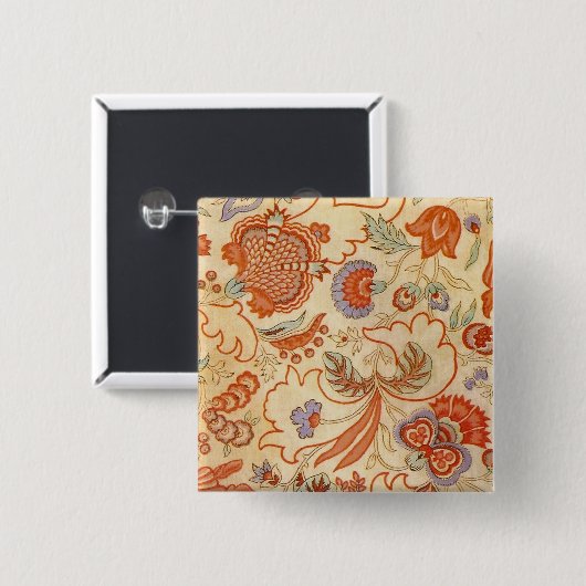 Chintz Paisley Antike Muster Button (Vorne & Hinten)
