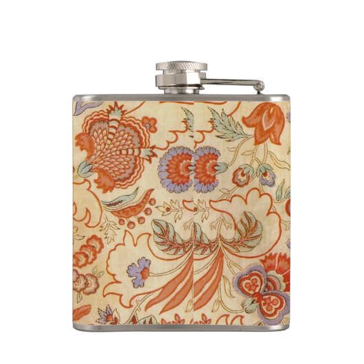 Chintz Paisley Antike Muster Flachmann (Rückseite)