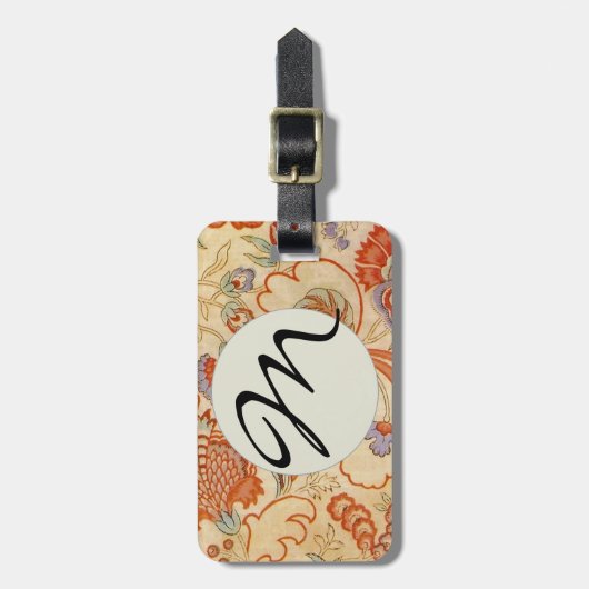 Chintz Paisley Antike Muster Gepäckanhänger (Vorderseite vertikal)