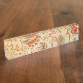 Chintz Paisley Antike Muster Namensplakette (Seite)