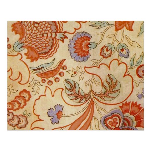 Chintz Paisley Antike Muster Poster (Vorderseite)