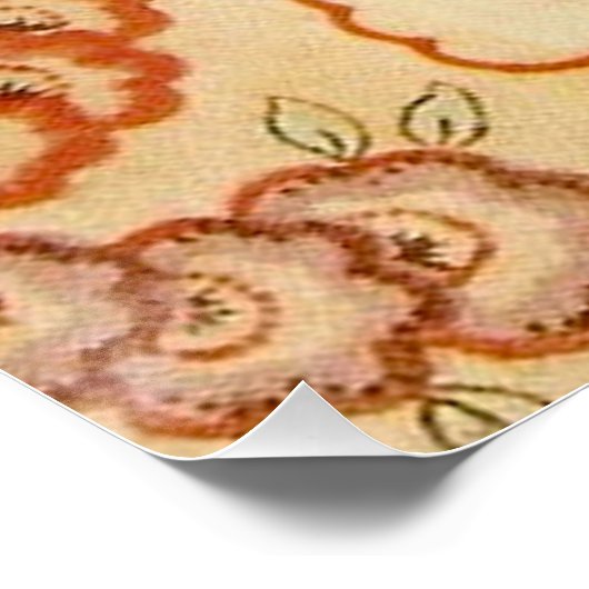 Chintz Paisley Antike Muster Poster (Ecke)