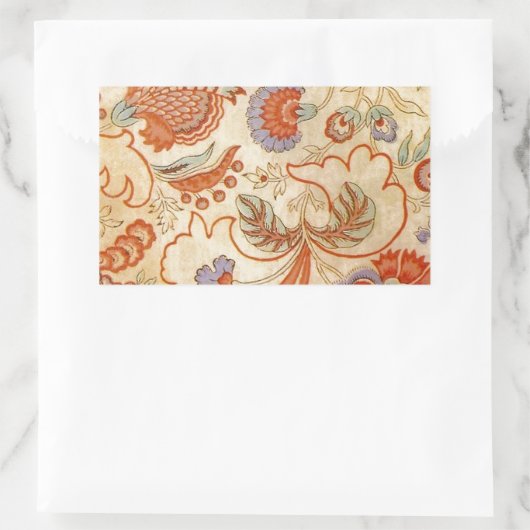 Chintz Paisley Antike Muster Rechteckiger Aufkleber (Tasche)