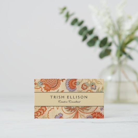 Chintz Paisley Antike Muster Visitenkarte (Stehend Vorderseite)