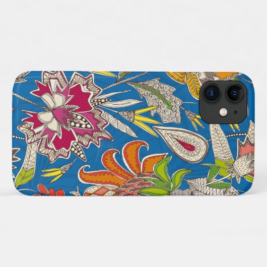 Chintz Pop blau Case-Mate iPhone Hülle (Rückseite (Horizontal))