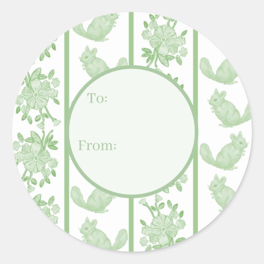 Chintzy Chinchilla Gift Sticker (Green) (Vorderseite)