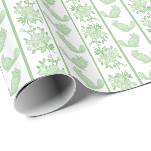 Chintzy Chinchilla Wrapping Paper (Green) Geschenkpapier (Rolleneckpunkt)