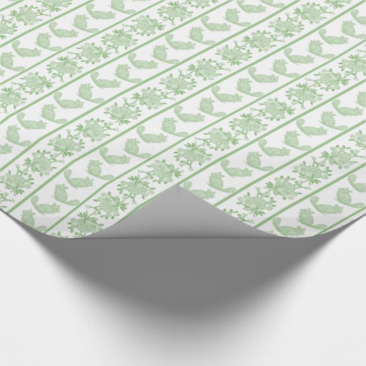 Chintzy Chinchilla Wrapping Paper (grün) Geschenkpapier (Ecke)