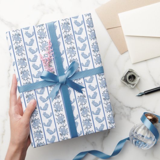 Chintzy Chinchilla Wrapping Paper (Slate Blue) Geschenkpapier (Schenken)