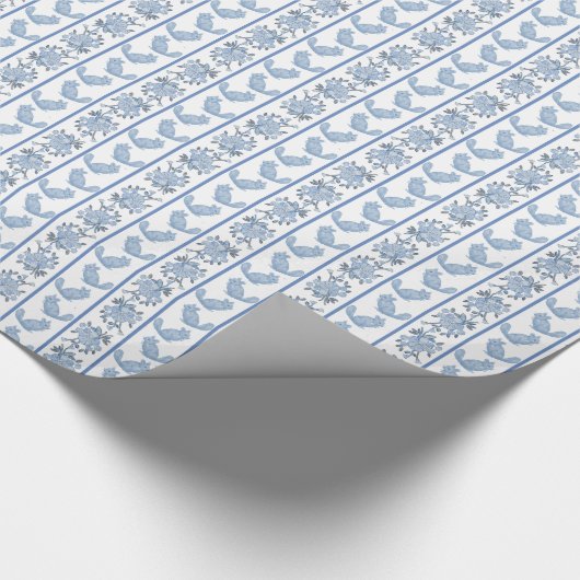 Chintzy Chinchilla Wrapping Paper (Slate Blue) Geschenkpapier (Ecke)