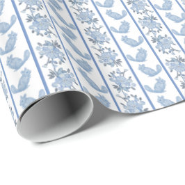 Chintzy Chinchilla Wrapping Paper (Slate Blue) Geschenkpapier