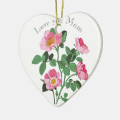 Chintzy Dark Pink Wilde Rose Liebe Mama Keramik O Ornament (Links)
