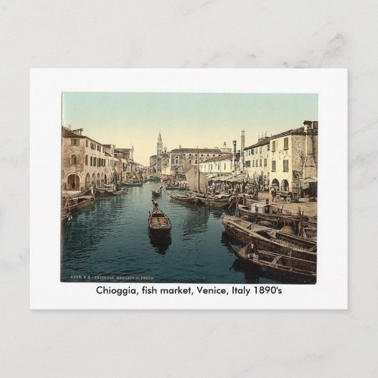 Chioggia, Fischmarkt, Venedig, Italien 18… Postkarte (Vorderseite)