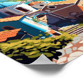 Chios Greece Vintage Reise Illustration Poster (Ecke)