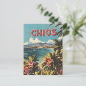 Chios Vintage Postkarte (Stehend Vorderseite)