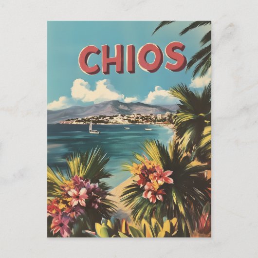 Chios Vintage Postkarte (Vorderseite)
