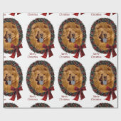 Chiow Chow Christmas Wreath Geschenkpapier (Flach)