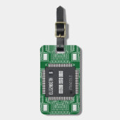 Chip auf der gedruckten Leiterplatte mit Ihrem Nam Gepäckanhänger (Vorderseite vertikal)